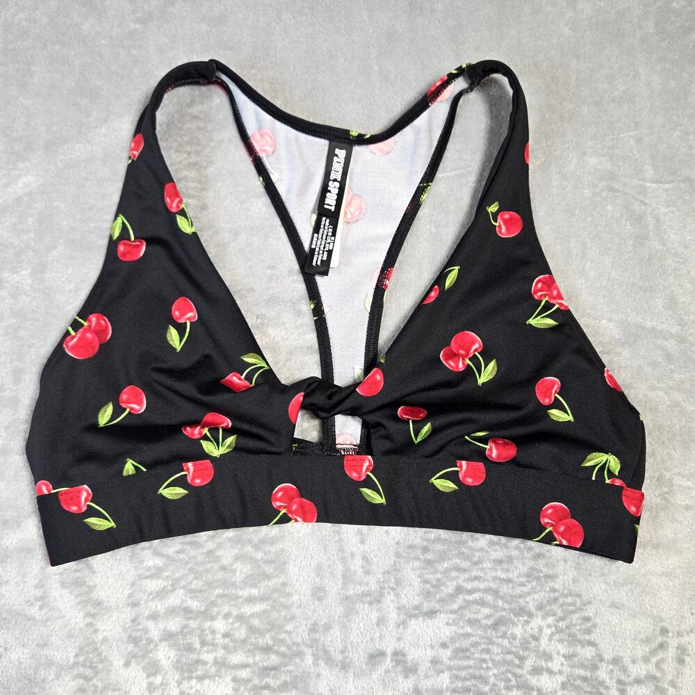 Victoria‎ Secret PINK Ultimate Gym to Swim Cherry Pattern size M TOP ONLY